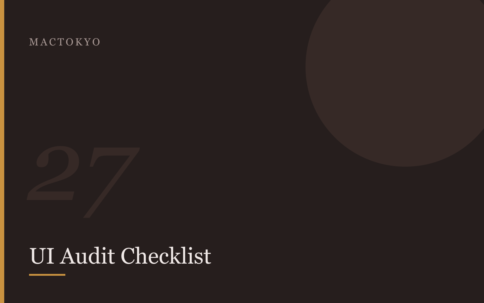 Cover art for the UI Audit Checklist